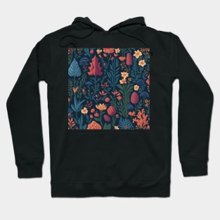 pine trees and flowers pattern Hoodie